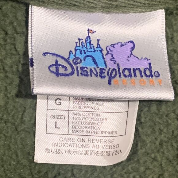 Disneyland Tigger Sweatshirt Large Green DL Hoodie Hooded w/ Pockets Embroidered - Picture 11 of 16